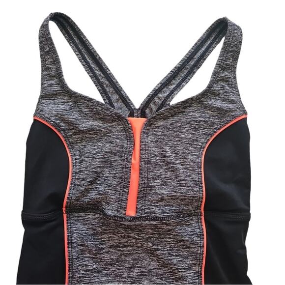 💗 3/$10 💗 Speedo Slimming Gray Black One Piece Swimsuit Medium EUC - Picture 4 of 6